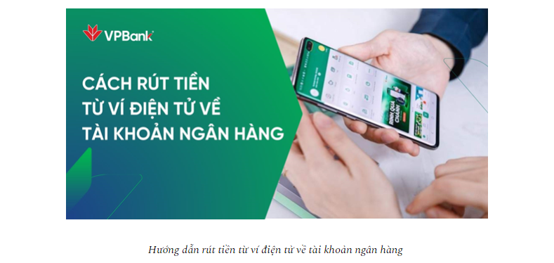 Các bước rút tiền từ ví điện tử