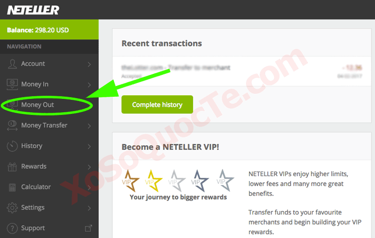 Giới thiệu các phương thức rút tiền và hạn mức của Neteller 
